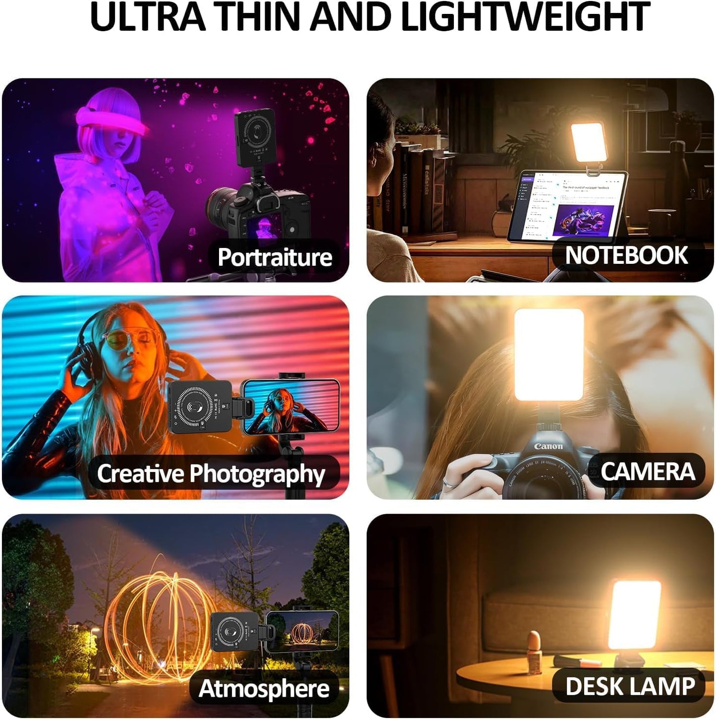 Panseh PL-003 RGB Ring Light Magnetic, Clip-On, for Phones, Laptops and Cameras