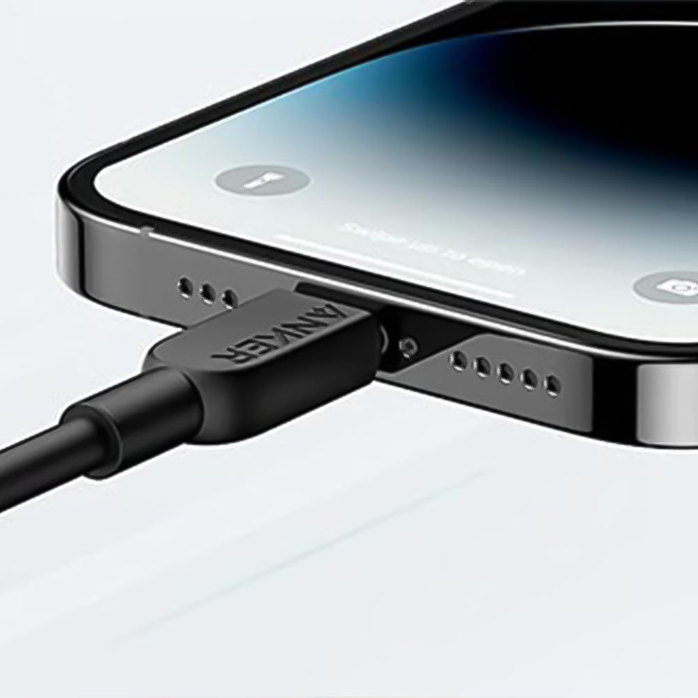 كابل أنكر USB-C الى Lightning بطول 0.9 متر شحن سريع 60 وات 322 A81B5H11 - اسود
