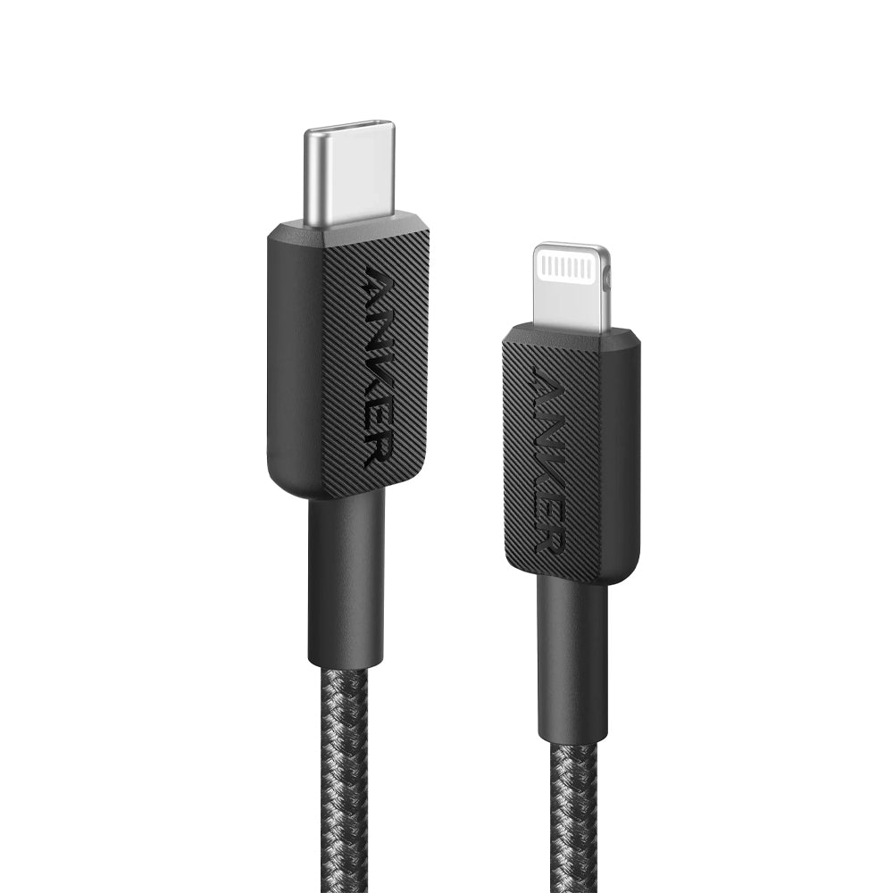 كابل أنكر USB-C الى Lightning بطول 0.9 متر شحن سريع 60 وات 322 A81B5H11 - اسود