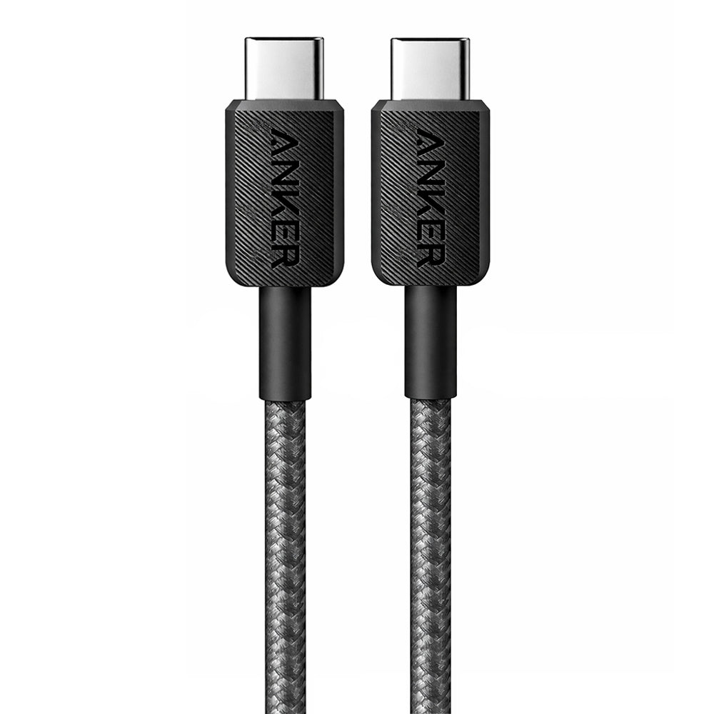 كابل أنكر USB-C الى USB-C بطول 1.8 متر شحن سريع 60 وات 322 A81F6H11 - اسود
