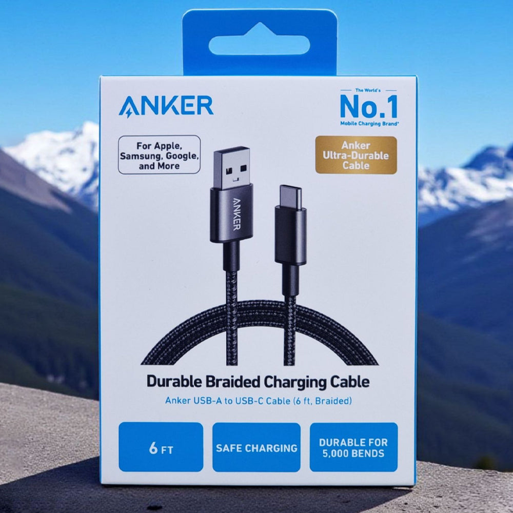 كابل أنكر USB الى USB-C بطول 1.8 متر شحن سريع 60 وات A8173H11 - اسود