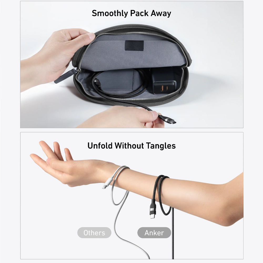 كابل أنكر USB-C الى USB-C بطول 1.8 متر شحن سريع 240 وات A82E2H12 - اسود