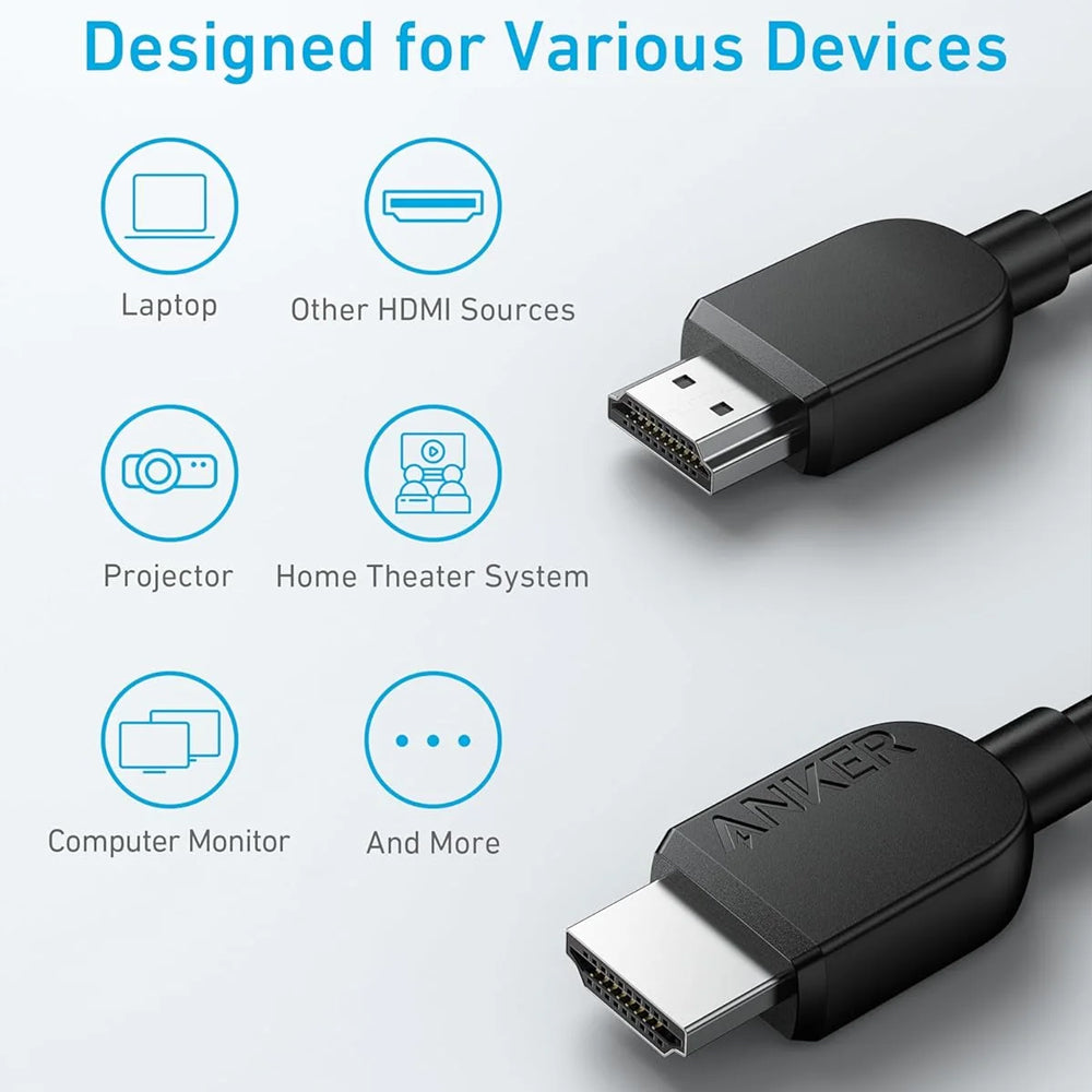 كابل HDMI أنكر بدقة 8K بطول 1.8 متر A8742H11 - أسود