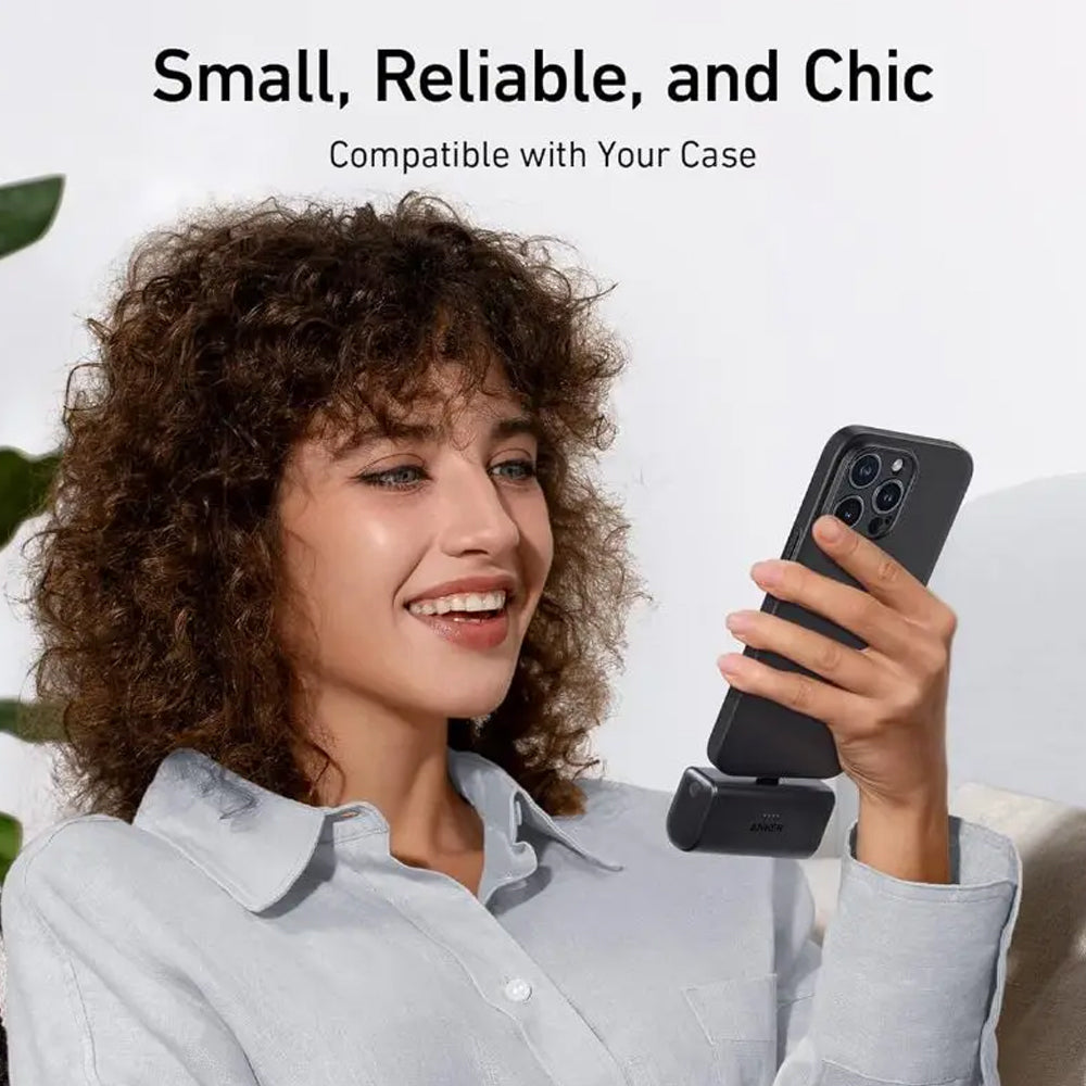 Anker Nano A1653H11 Power Bank Fast Charging 22.5W 5000mAh Built-In USB-C Connector - Black