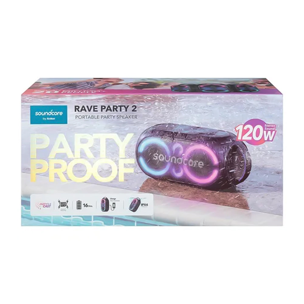 Anker Soundcore Rave Party 2 A3399H11 Portable Bluetooth Speaker - Black
