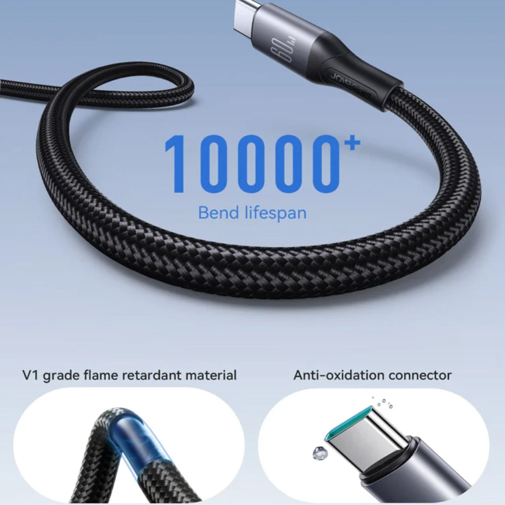 كابل جوي روم USB-C الى Lightning شحن سريع 30 وات 1 متر S-A28 - ابيض