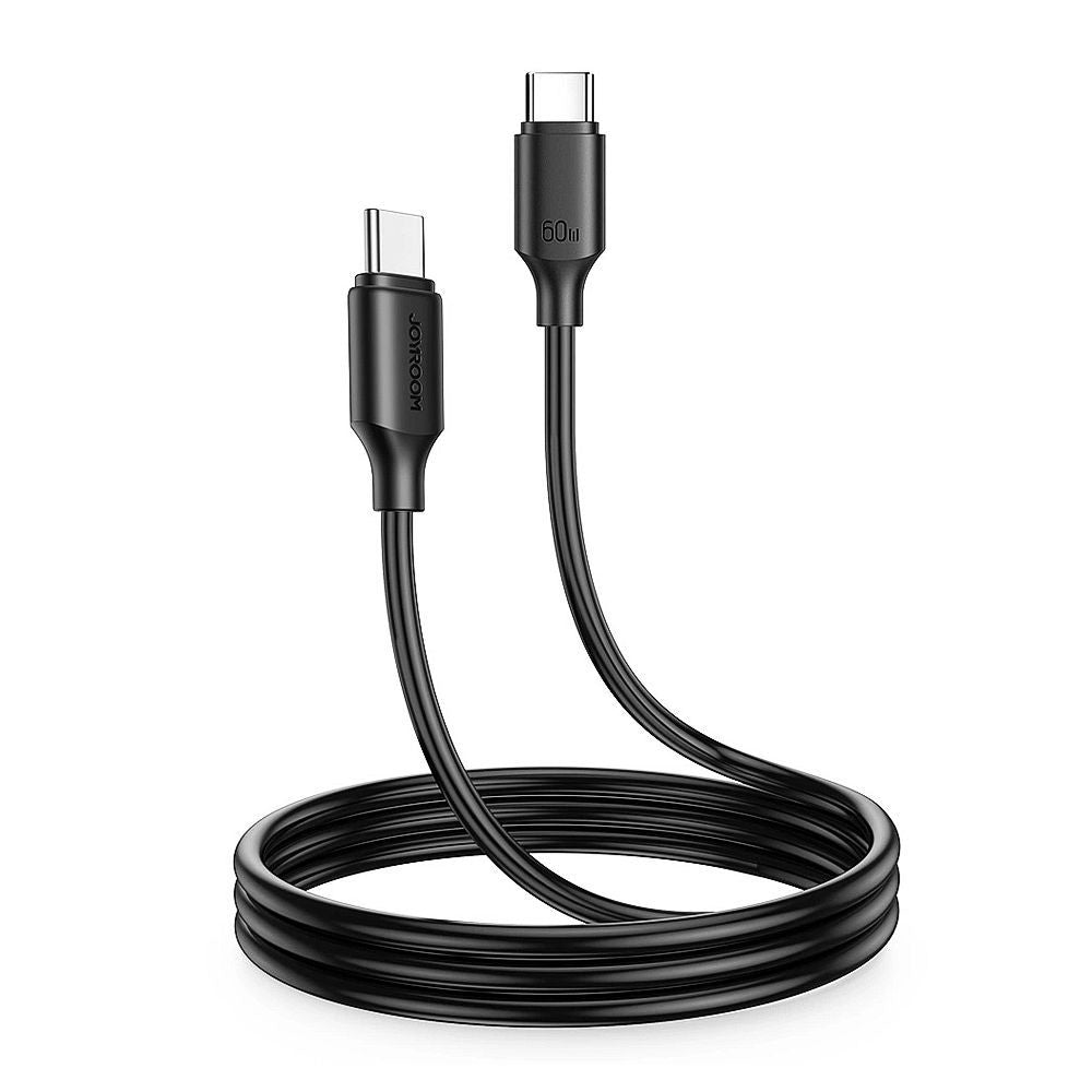 كابل جوي روم USB-C الى USB-C طول 1 متر 60 وات شحن سريع S-A9 - اسود