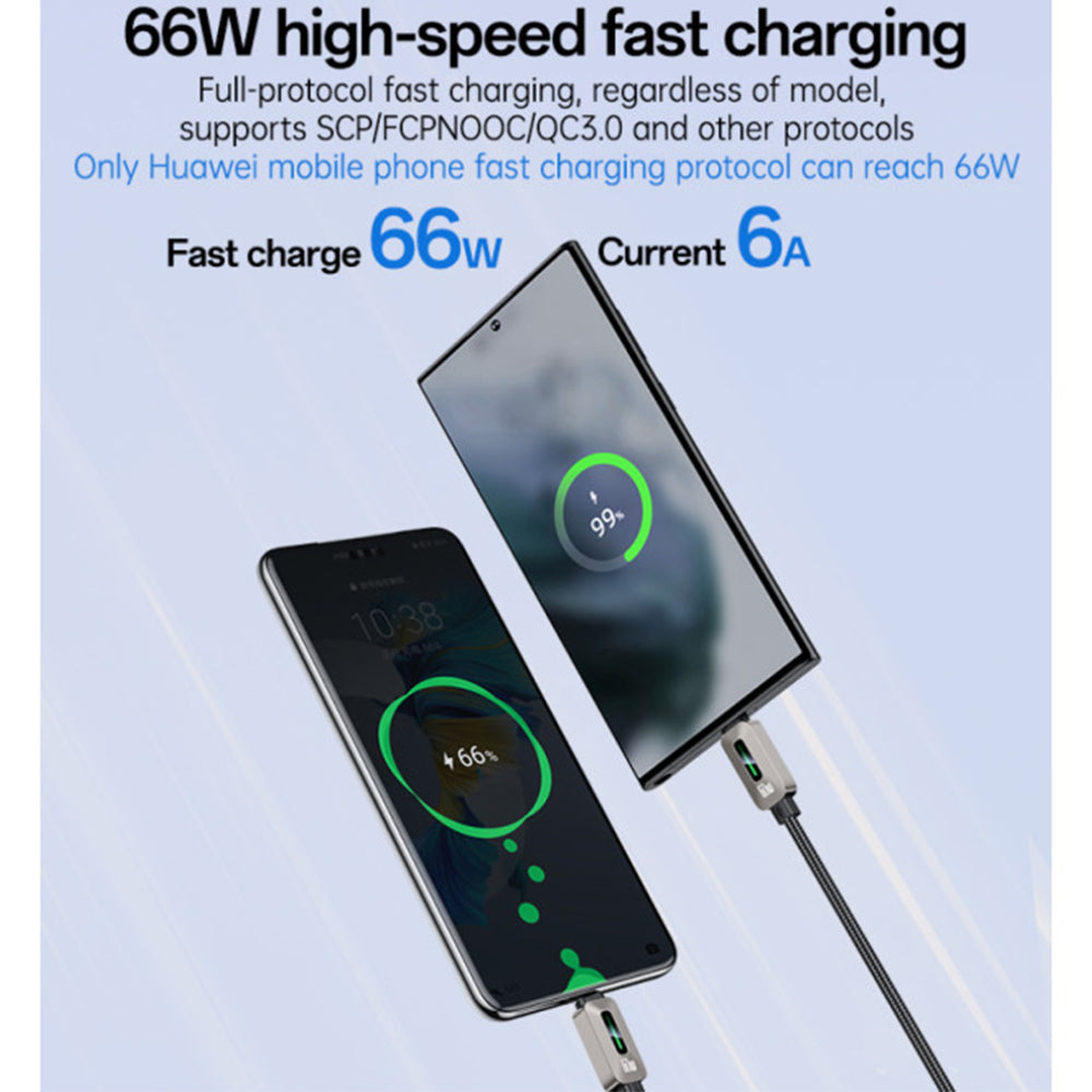Yesido CA137C USB-A To USB-C Cable Fast Charging 66W 1.2m - Black