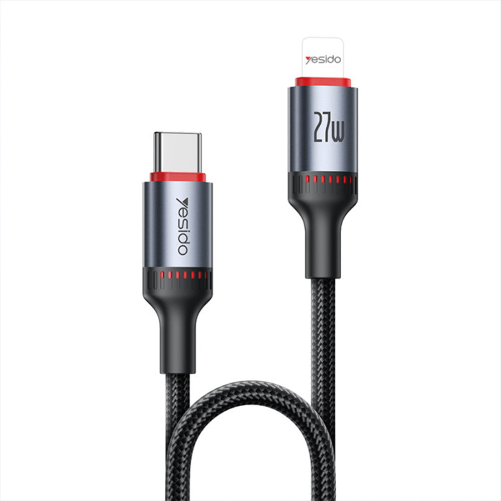 Yesido CA184 USB-C To Lightning Cable Fast Charging 27W 2m - Black