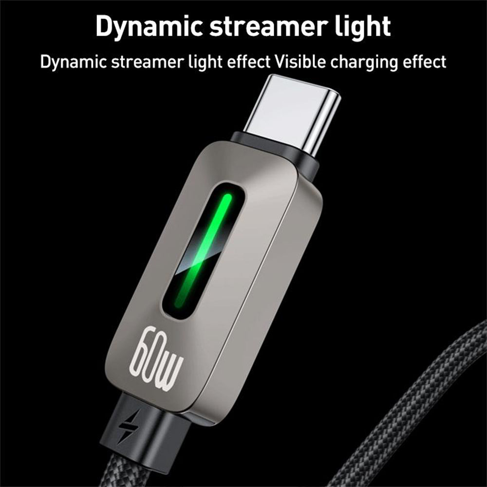 كابل يسيدو USB-C إلى USB-C شحن سريع 60 واط 1.2 متر CA198 - أسود