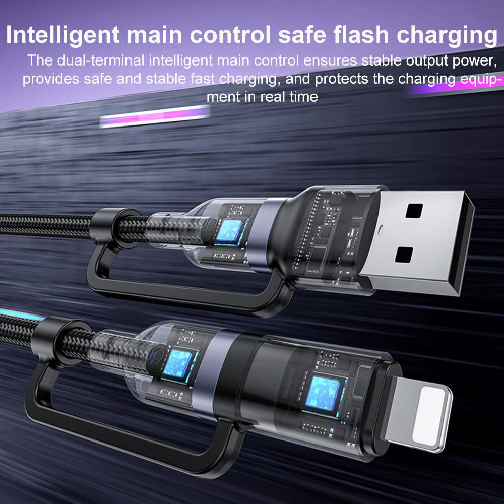 Yesido CA200 4-in-1 Cable 60W Fast Charging 1.2m - Black