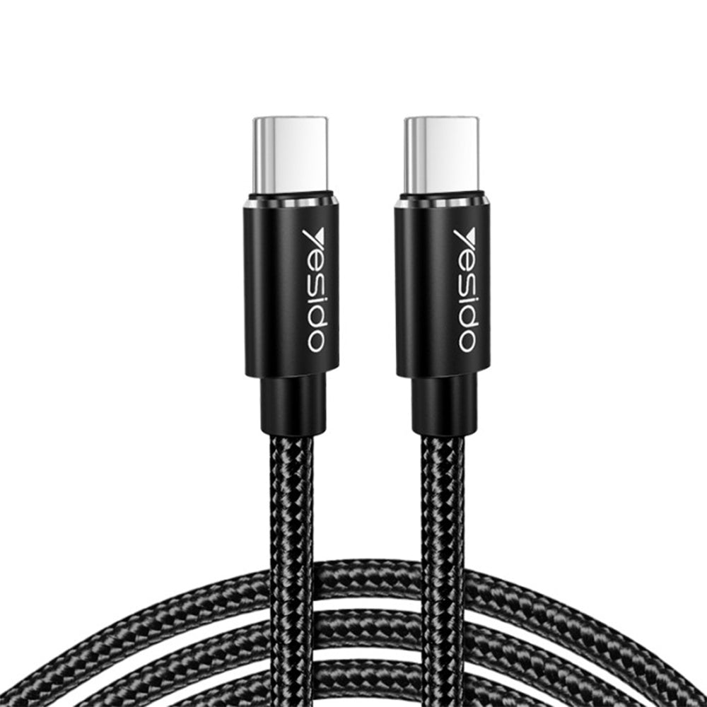 كابل يسيدو USB-C إلى USB-C شحن السريع 3 أمبير 45 واط، طول 1.2 متر CA55 - أسود