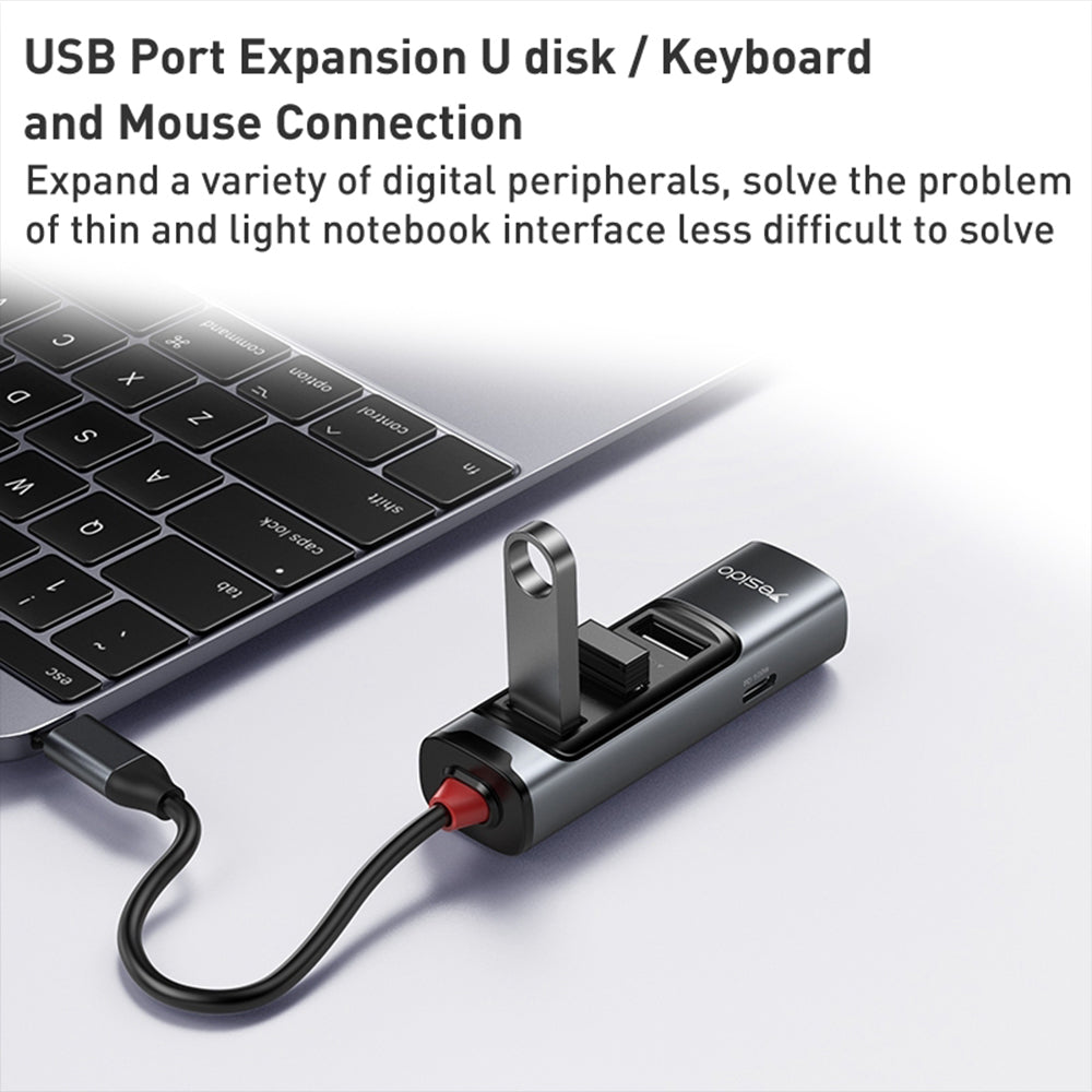 Yesido HB22 5-in-1 USB-C PD Hub - Black