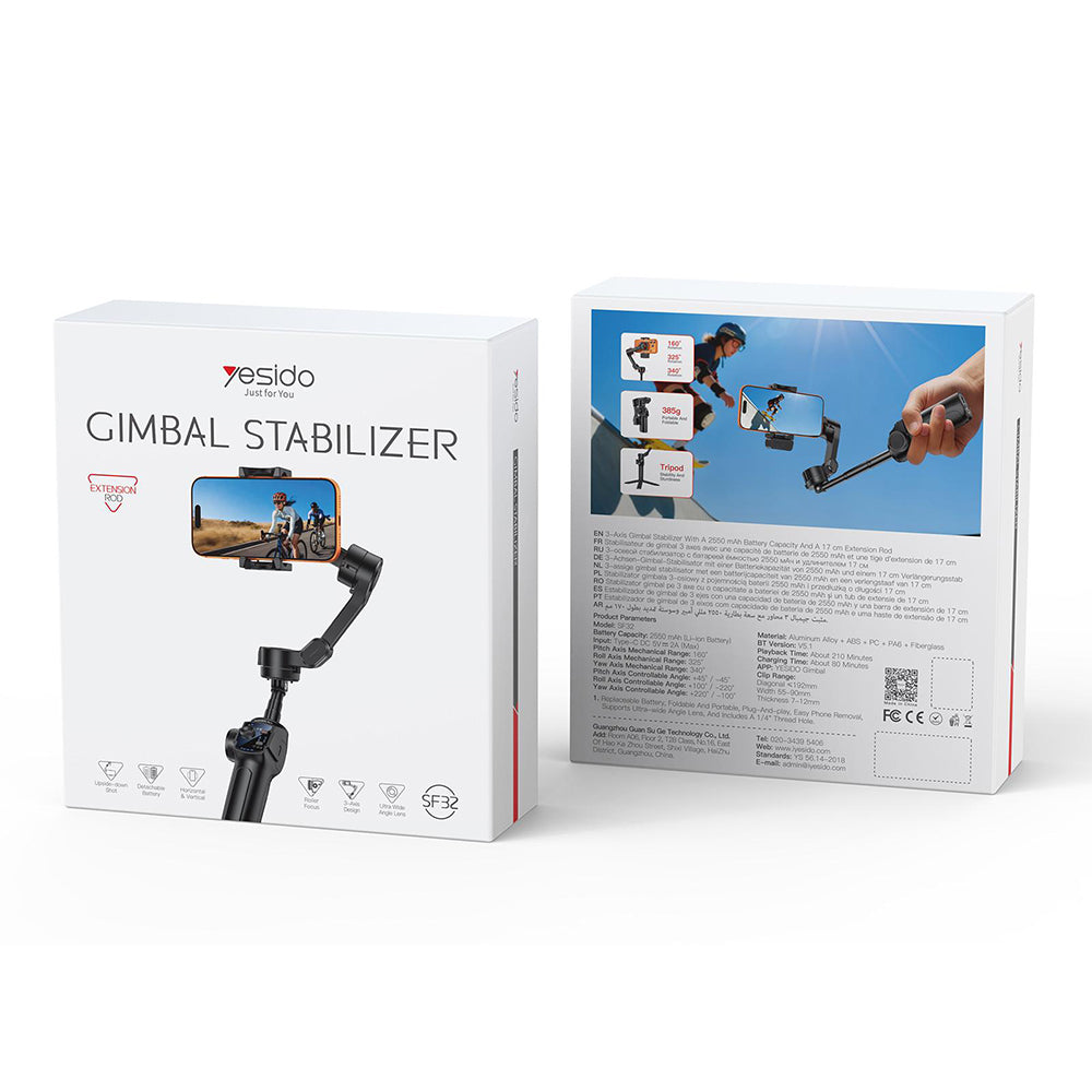 Yesido SF32 Telescopic 3-Axis Gimbal Stabilizer