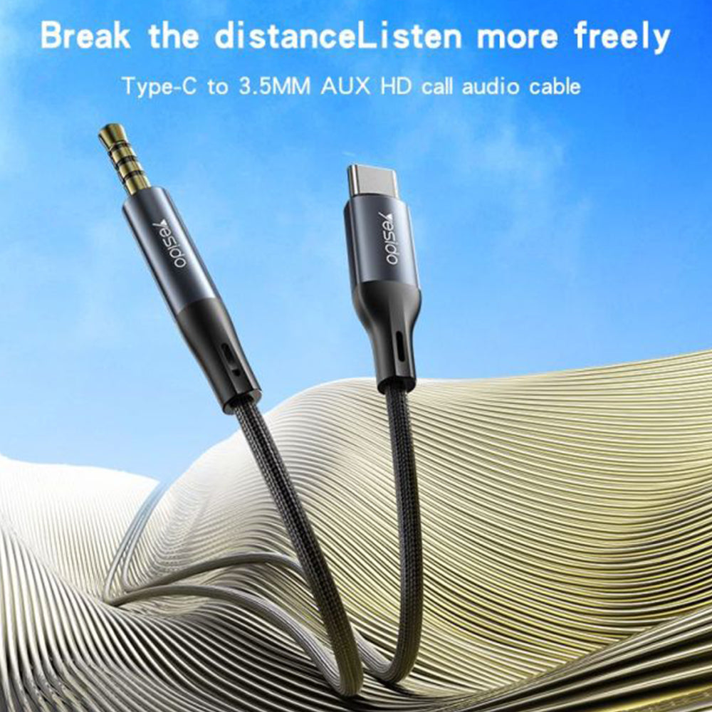 Yesido YAU42 USB-C To 3.5mm AUX Audio Cable 1m - Black
