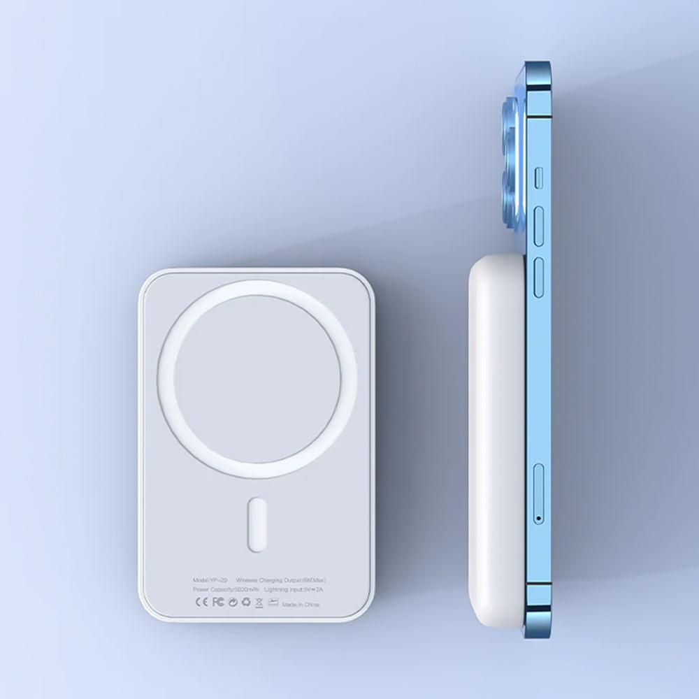 باور بانك مغناطيسي يسيدو MagSafe للشحن السريع بسعة 5000 مللي أمبير YP29 - أبيض