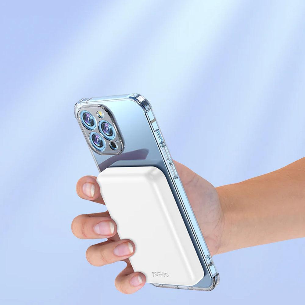 باور بانك مغناطيسي يسيدو MagSafe للشحن السريع بسعة 5000 مللي أمبير YP29 - أبيض