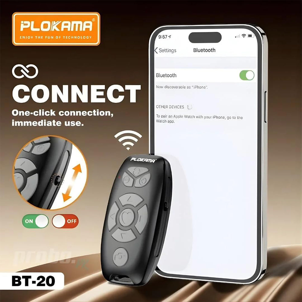 ريموت كنترول بلوتوث للتصوير بلوكاما BT-20 لصناع المحتوى (مدى 10 متر)