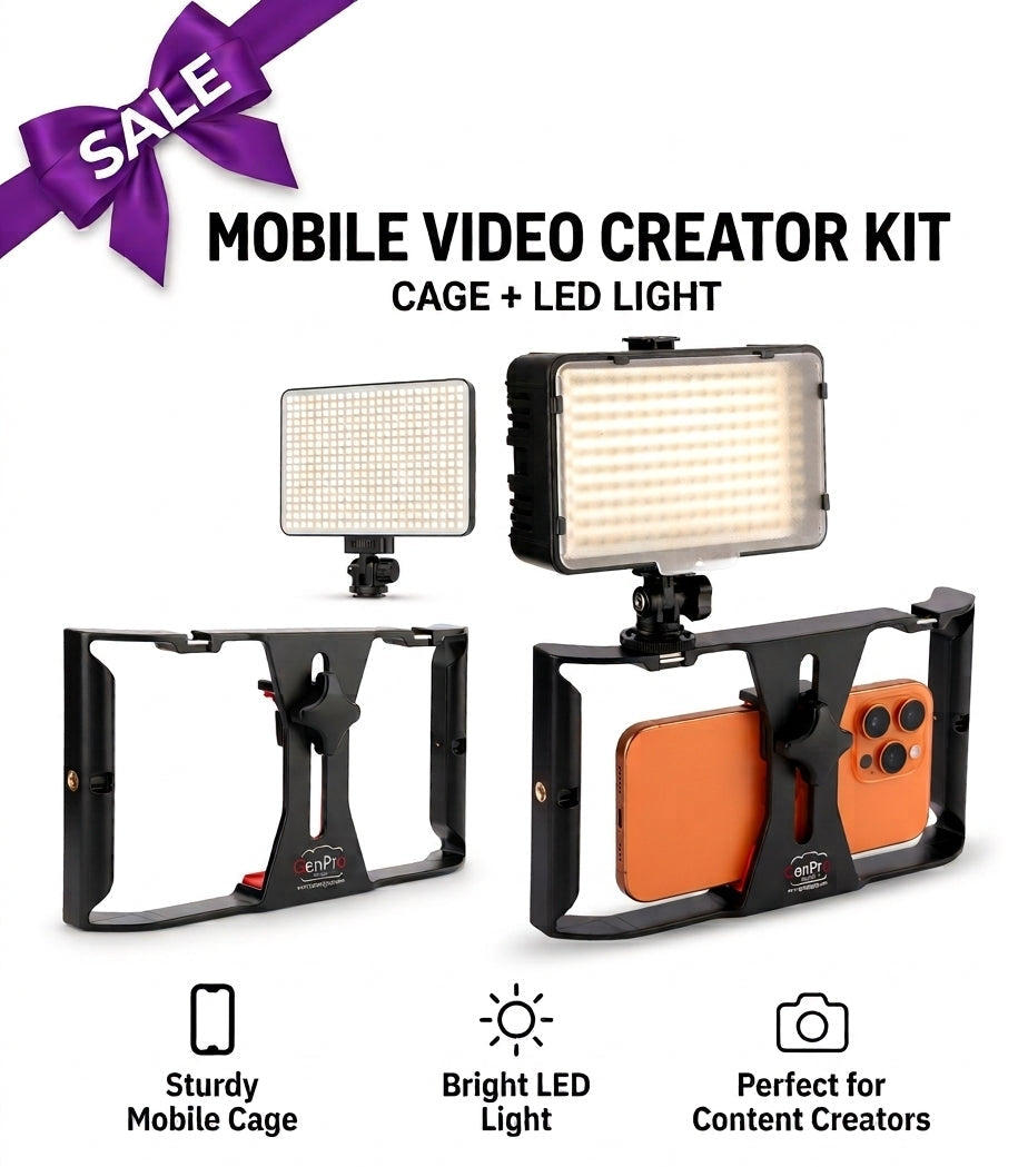 Mobile Video Creator Kit (Cage + LED Light)