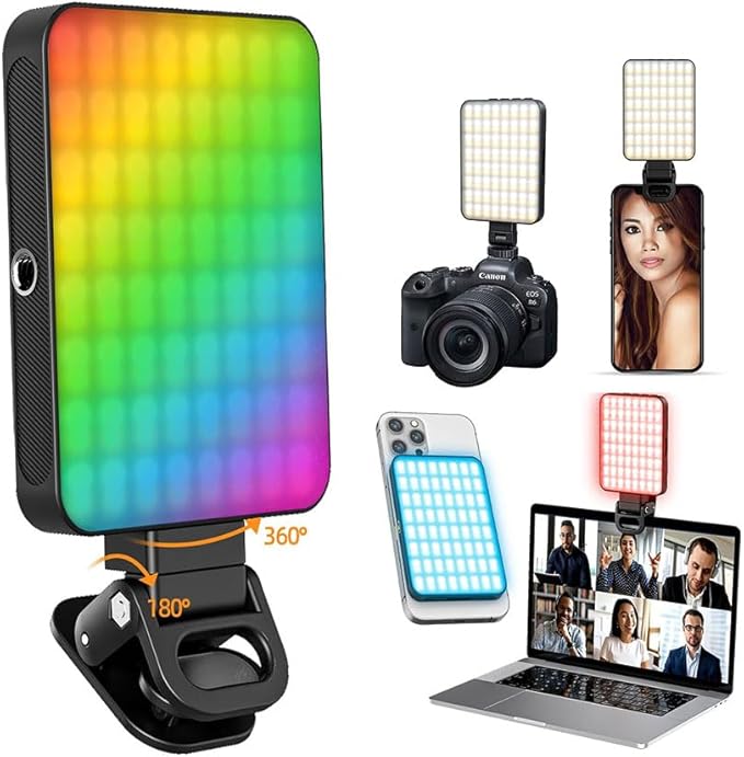 Panseh PL-003 RGB Ring Light Magnetic, Clip-On, for Phones, Laptops and Cameras