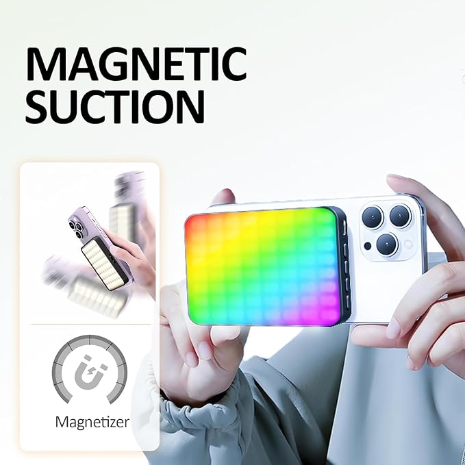 Panseh PL-003 RGB Ring Light Magnetic, Clip-On, for Phones, Laptops and Cameras