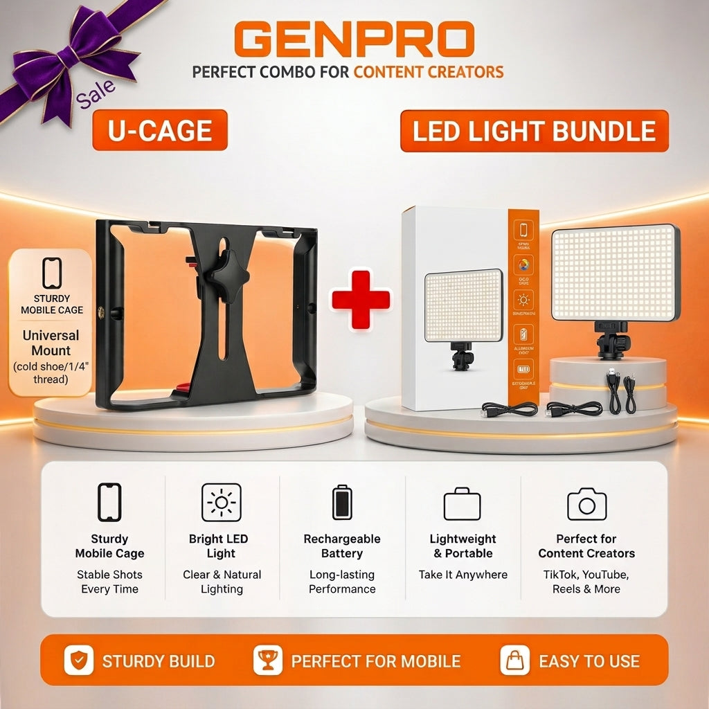 Mobile Video Creator Kit (Cage + LED Light)
