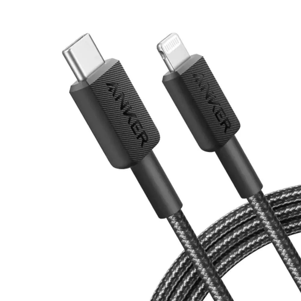 كابل أنكر USB-C الى Lightning بطول 0.9 متر شحن سريع 60 وات 322 A81B5H11 - اسود