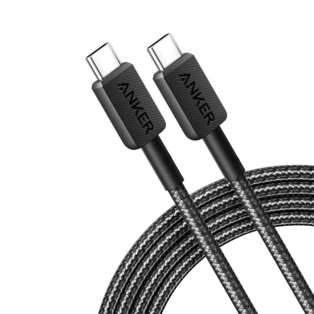 كابل أنكر USB-C الى USB-C بطول 1.8 متر شحن سريع 60 وات 322 A81F6H11 - اسود
