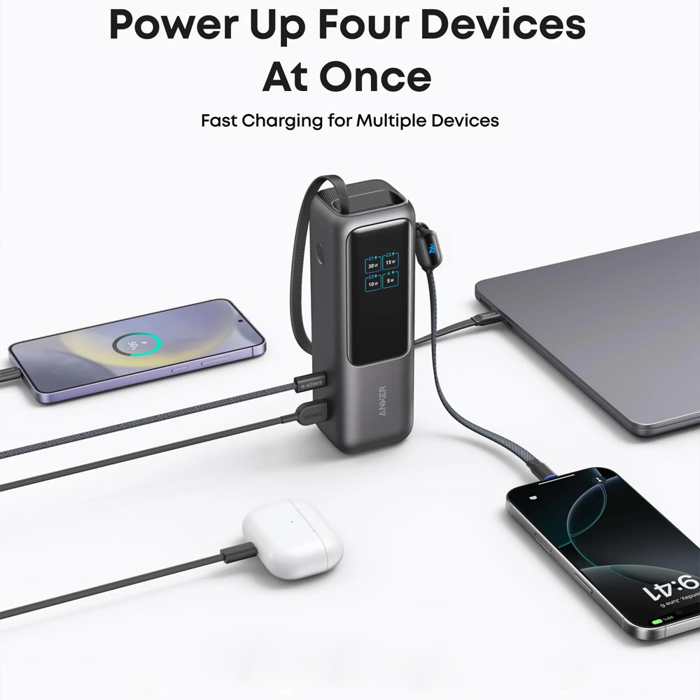 Anker Zolo A1695H11 Power Bank Fast Charging 165W 25000mAh With Dual USB-C Cable - Black
