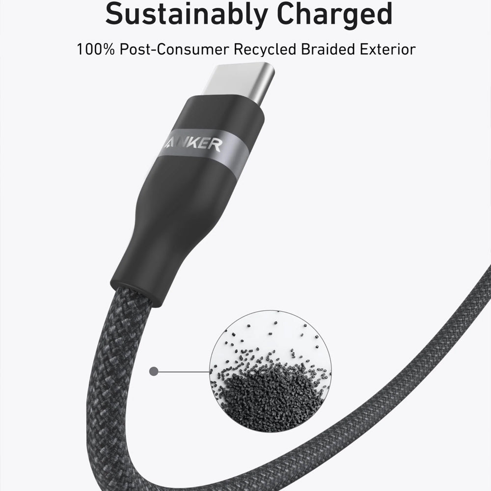 كابل أنكر USB-C الى USB-C بطول 1.8 متر شحن سريع 240 وات A82E2H12 - اسود