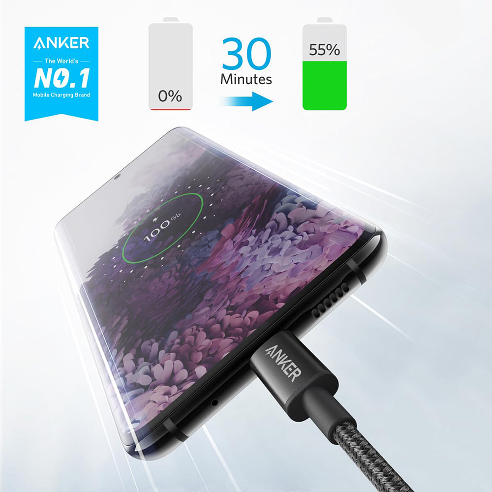 كابل أنكر USB-C الى USB-C بطول 1 متر شحن سريع 60 وات A8752H11 - اسود