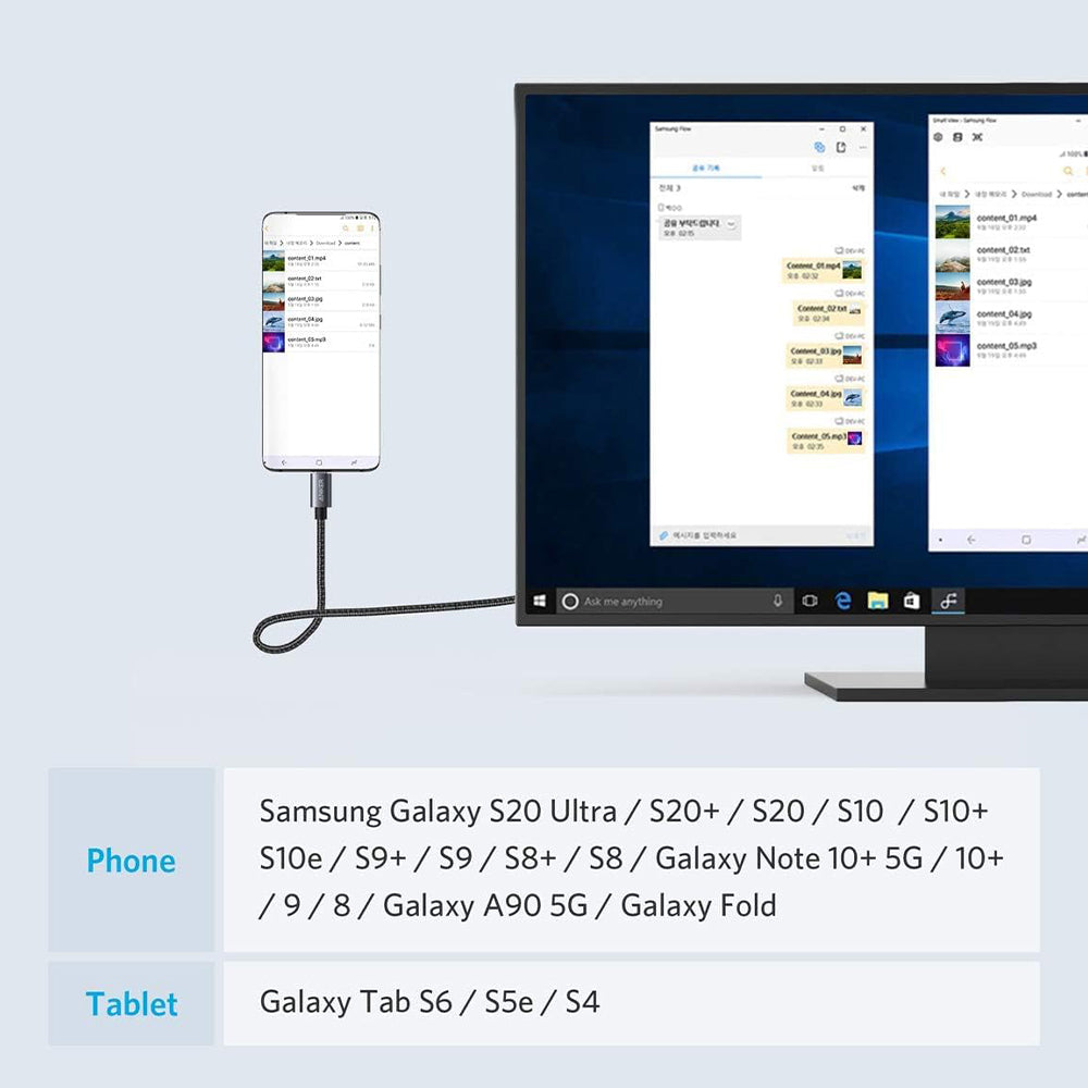 كابل أنكر USB-C إلى HDMI بدقة 4K بطول 1.8 متر Nano - أسود