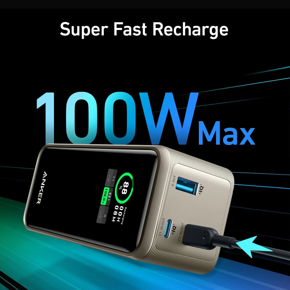 Anker Prime A13360B1 Power Bank Fast Charging 200W 20000mAh - Golden