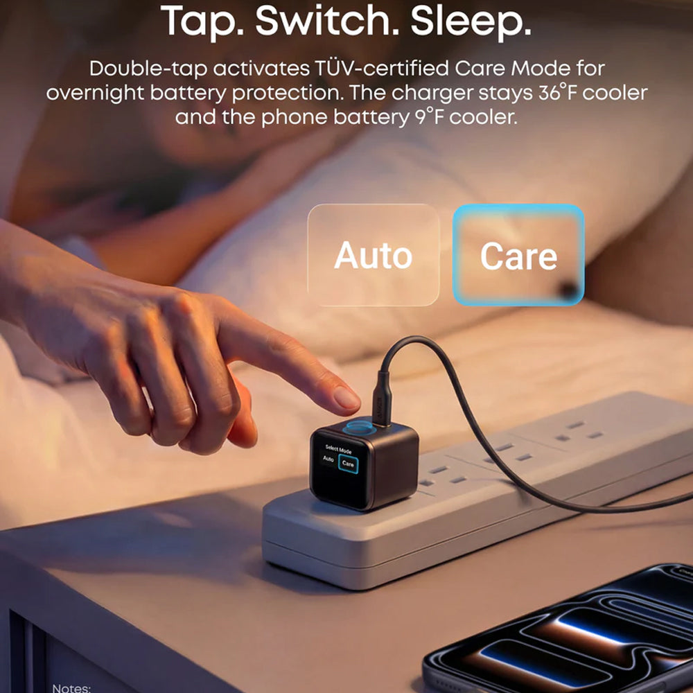 Anker Nano Wall Charger USB-C Fast Charging 45W Smart Display 180° Foldable - White