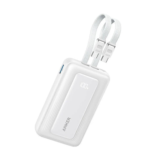 Anker Zolo A1680H22 Power Bank Fast Charging 35W 10000mAh With Dual USB-C Cable - White