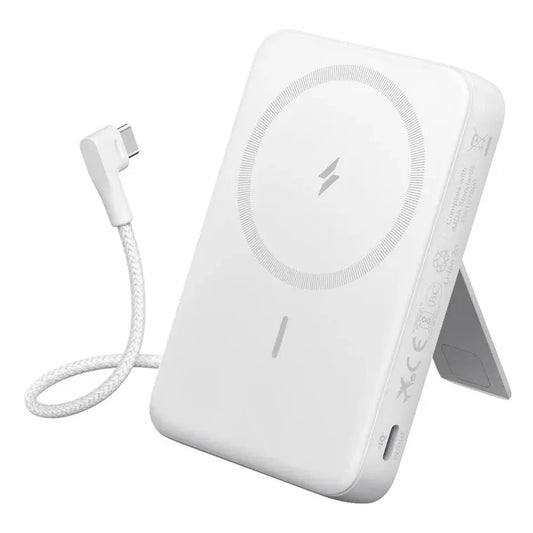Anker Zolo A1685H21 Magnetic Power Bank Fast Charging 30W 10000mAh With USB-C Cable - White