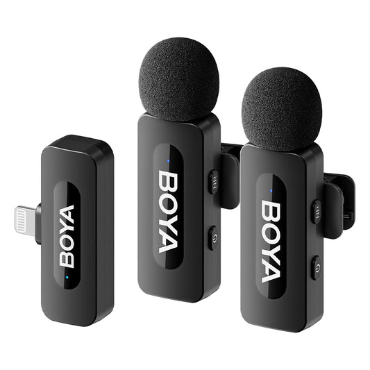 Boya BY-V2 Lightning Dual Wireless Microphone System - Black