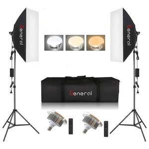 مجموعة إضاءة جنرال مع لمبتين سوفت بوكس 150 وات KIT2PC