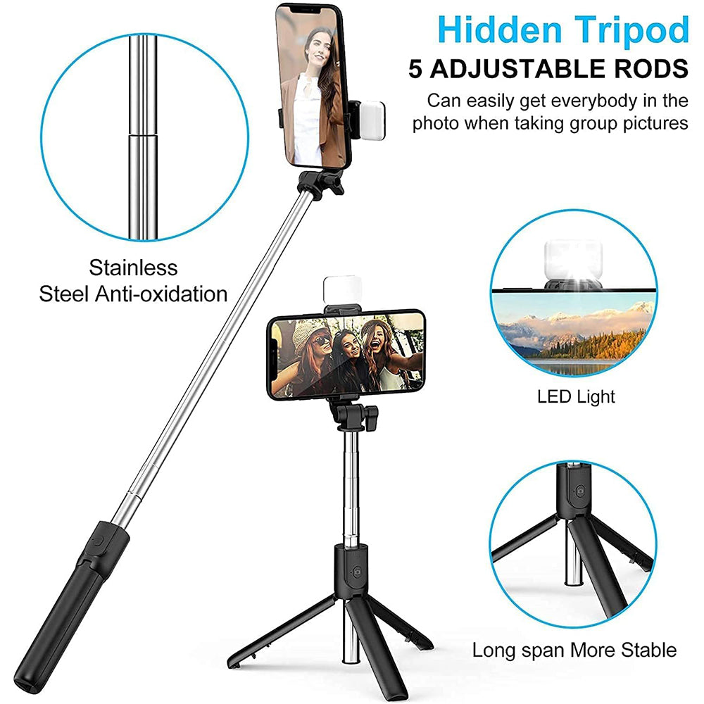 General R1S Selfie Stick Tripod with LED Light
