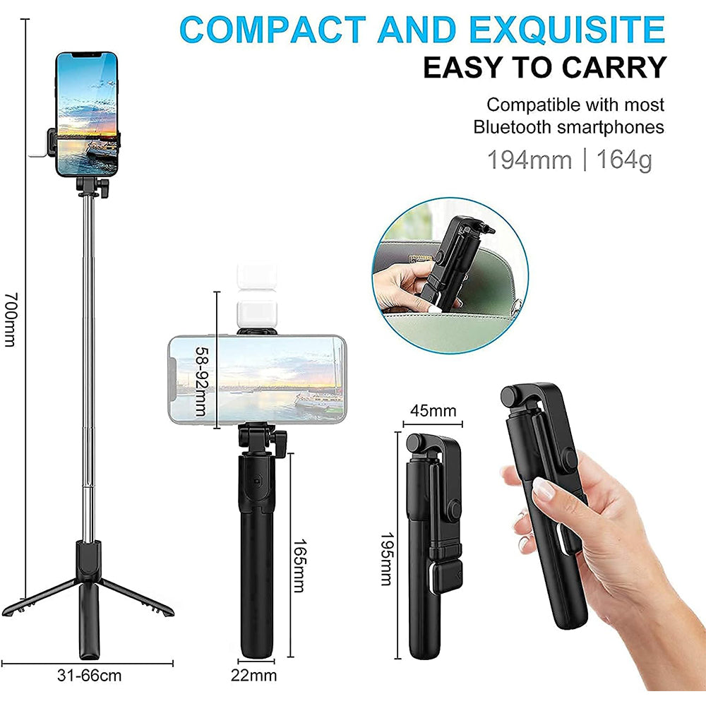 General R1S Selfie Stick Tripod with LED Light