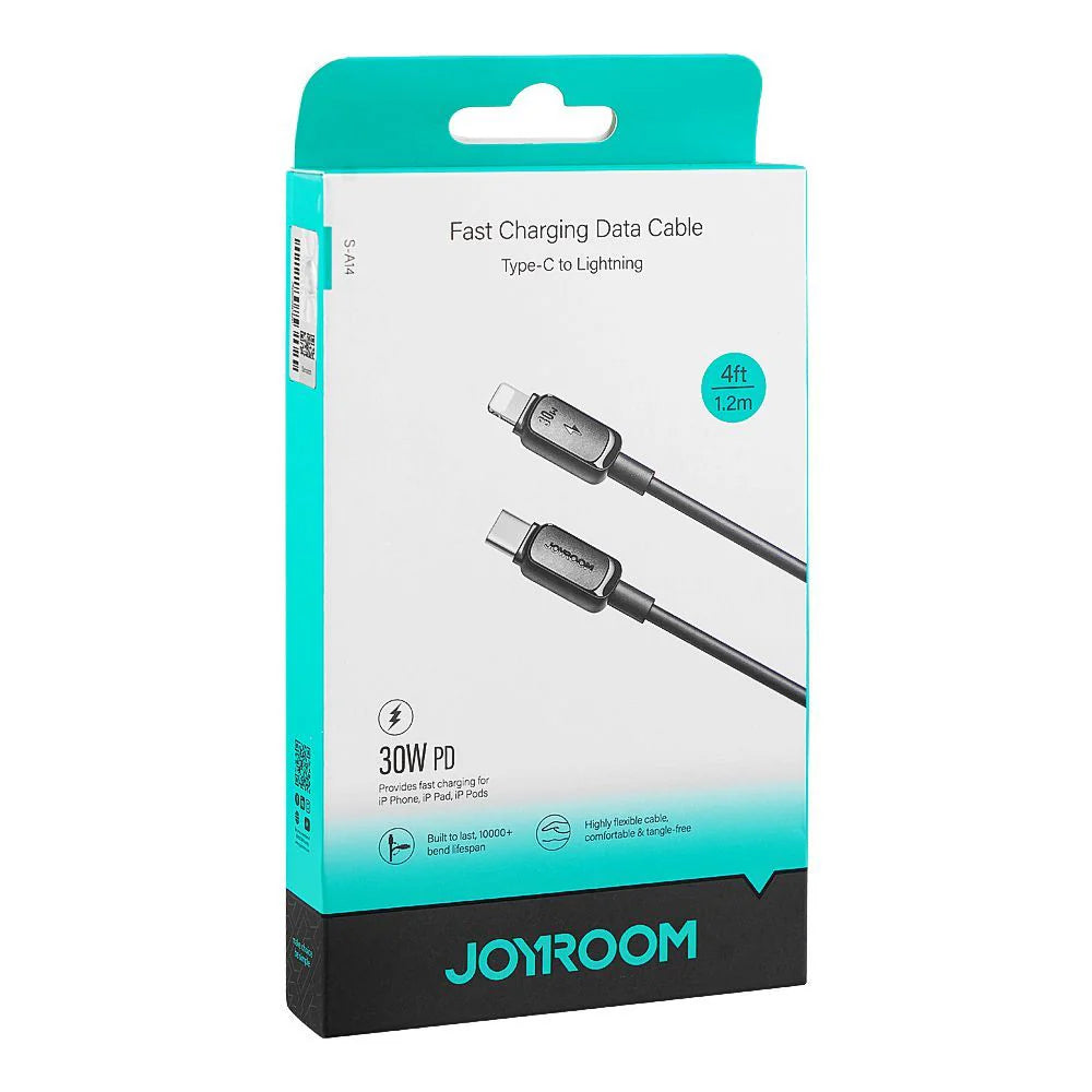 كابل شحن جوي روم USB-C الى Lightning شحن سريع 30 وات 1.2 متر S-A14 - اسود