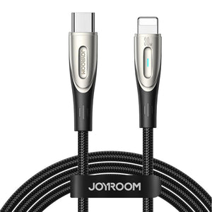 كابل شحن جوي روم USB-C الى Lightning شحن سريع 30 وات 1.2 متر S-A27 - اسود