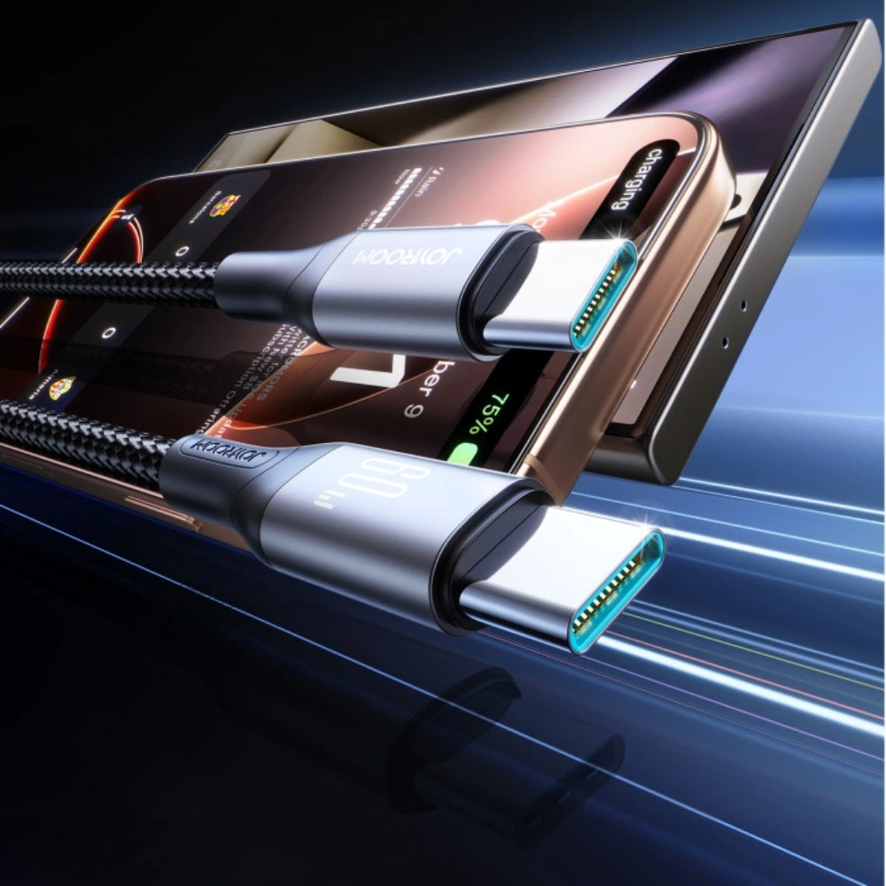 كابل جوي روم USB-C الى Lightning شحن سريع 30 وات 1 متر S-A28 - ابيض