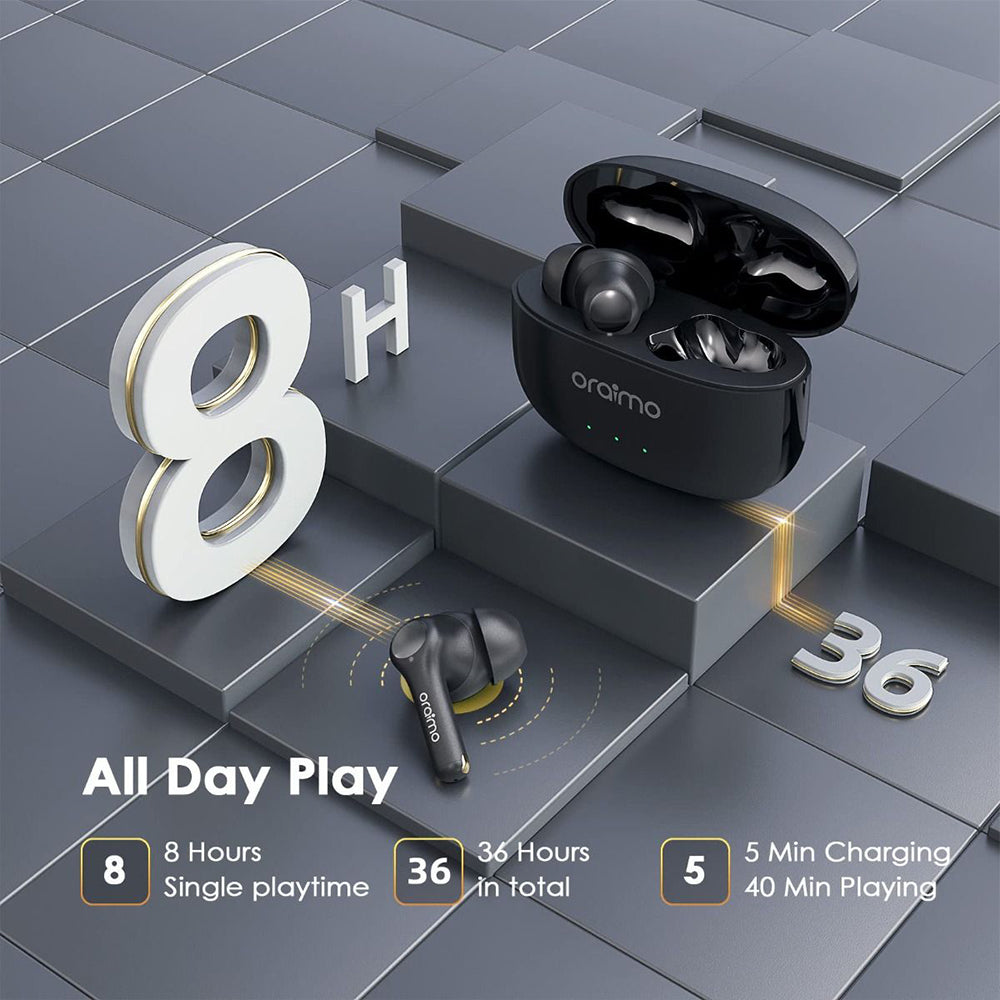 Oraimo FreePods 3C OEB-E104DC True-Wireless Earbuds With Warranty - Black