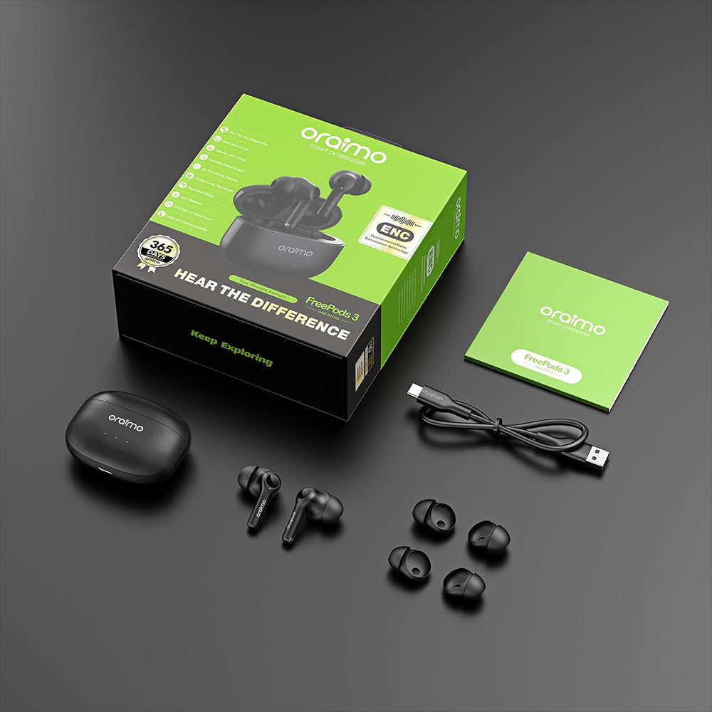 Oraimo FreePods 3C OEB-E104DC True-Wireless Earbuds With Warranty - Black