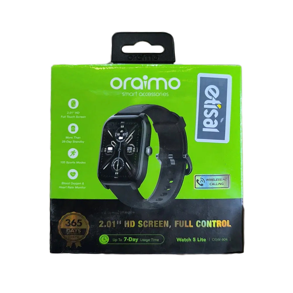 Oraimo Watch 5 Lite OSW-804 Smart Watch - Black
