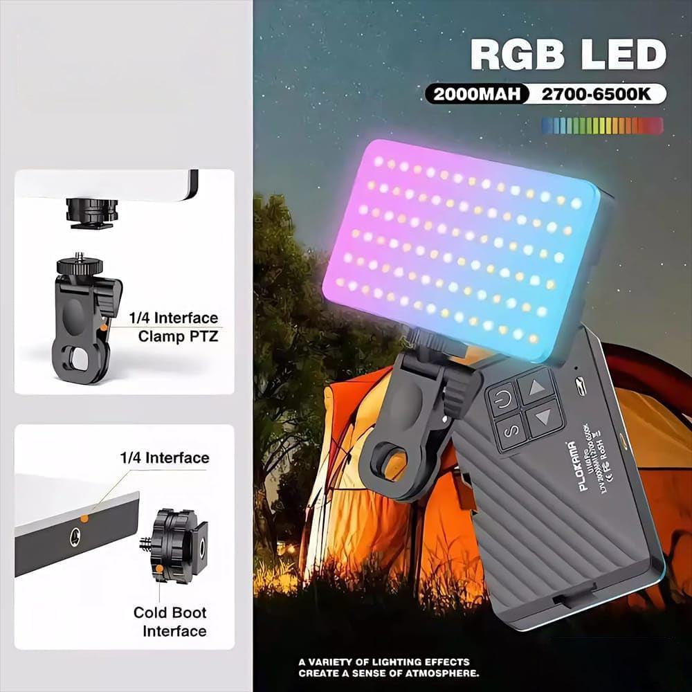 Plokama U160 Pro RGB LED Selfie Light Phone Clip