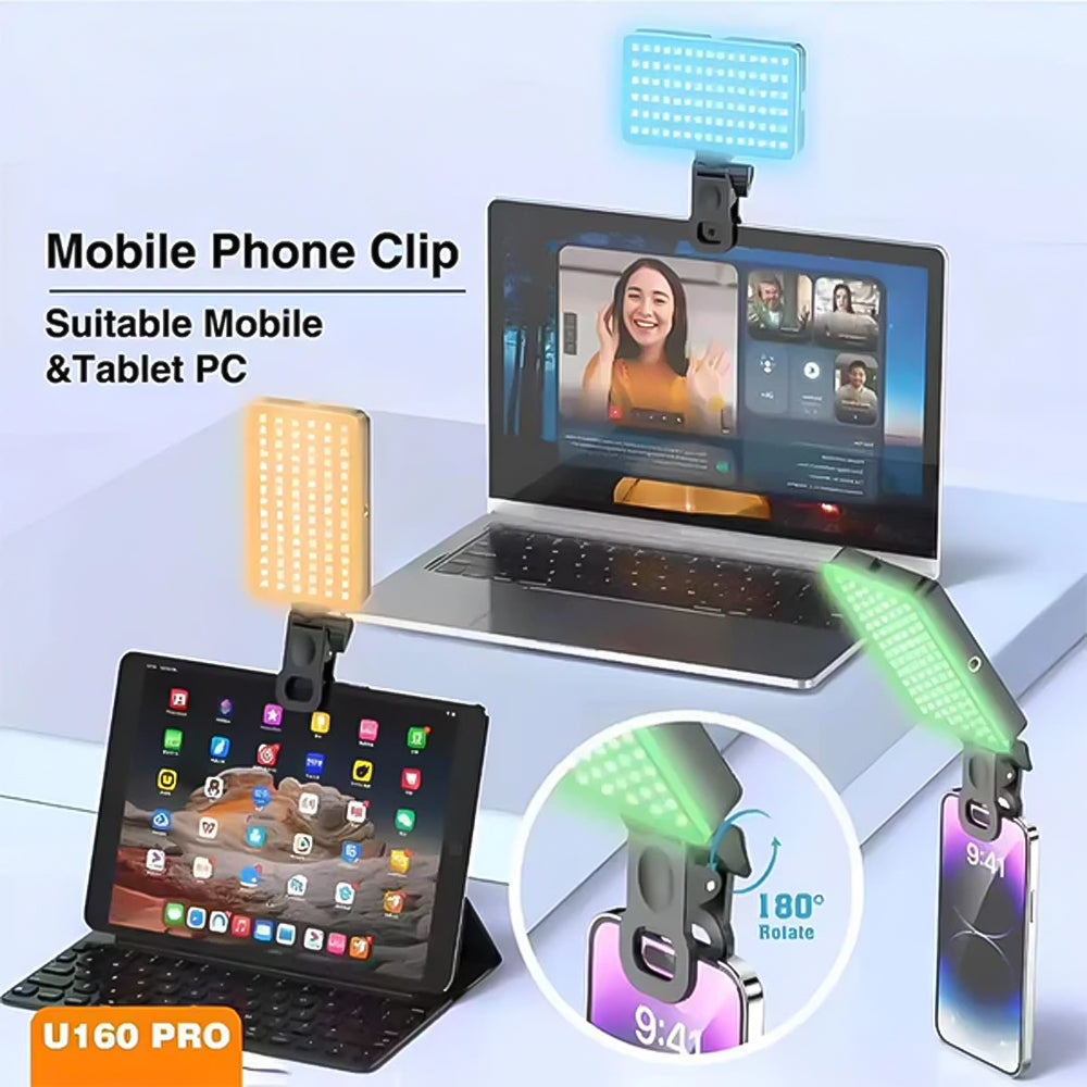 Plokama U160 Pro RGB LED Selfie Light Phone Clip