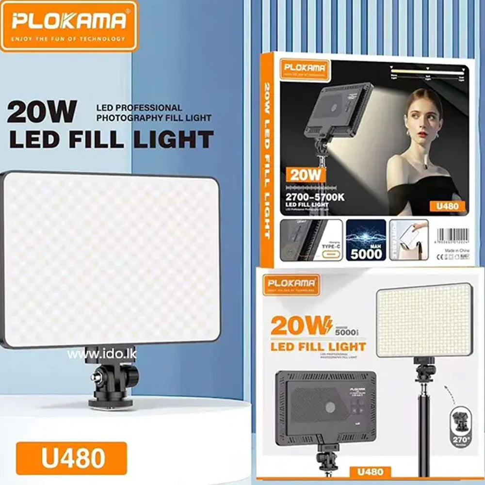Plokama U480 Rechargeable Video LED Light