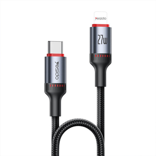 Yesido CA184 USB-C To Lightning Cable Fast Charging 27W 2m - Black